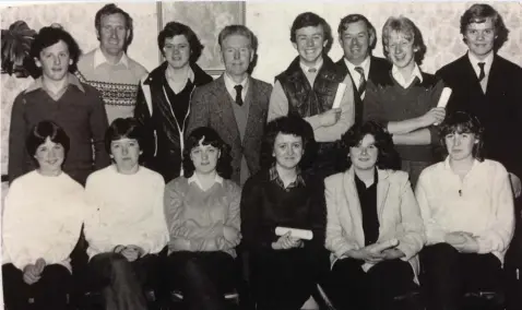  ??  ?? The 1980 Inter Cert class and school community members from Scoil Ui Mhuiri, Dunleer. Front l to r: Anne McKeever, Ann Murphy, Claire Pepper, Sylvia Campbell, Jacqueline McConville, Paulette Carroll. Back row, l to r: Walter Montague, (Patsy Carroll) Henry Bickmore, (Sean McCreanor), Bernard Matthews, (Jimmy McShane), John Rigney, Matthew Dunne. Missing from Pic; Jimmy Byrne, Richard Callan, Declan Dowling, Thomas Dunne, Kieran Harmon and Briege Grimes.