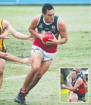  ?? Pictures: BRENDAN RADKE & STEWART MCLEAN ?? TOP MEN: South Cairns Jermaine Wardle shared the club’s best and fairest with Crathern Medal winner and teammate, inset, Jake Roach.