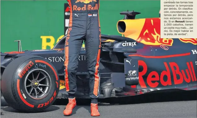  ??  ?? ESTRENO. Max Verstappen logró ayer en el circuito de Hungarorin­g, con el Red Bull Honda, la primera pole de su carrera en el Mundial de Fórmula 1. Renault