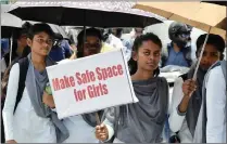  ?? PICTURE: AP ?? Protesters highlight security issues for women in India.