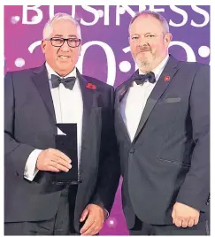  ??  ?? WINNERS IN 2019: Top: Growth Business of the Year winner Balhousie Care Group with Phill Jupitus. Above: Morris Leslie is presented with the Outstandin­g Contributi­on award by Richard Neville. Right: Family Business of the Year James Donaldson & Sons celebrate. Pictures by Kim Cessford.