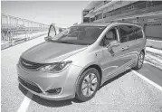  ??  ?? Family Car of Texas for 2017 is the Chrysler Pacifica hybrid.