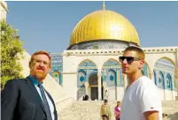  ?? (Facebook) ?? TEMPLE MOUNT ACTIVIST MK Yehudah Glick and his son visit the Temple Mount last month.