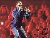  ?? RICH FURY, THE FORUM VIA GETTY IMAGES ?? Kendrick Lamar leads the way with
DAMN., a vivid narrative about his view of the country under President Trump.