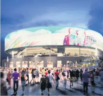  ??  ?? An artist’s impression of how the arena for Bristol could look