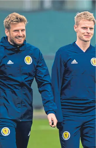  ??  ?? WHO’S THE ODD MAN OUT? Stuart Armstrong, Gary Mackay-Steven, Ryan Christie