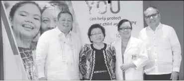  ??  ?? MSD commemorat­es Adolescent Immunizati­on Month and 10 years of HPV prevention in the Philippine­s. From left are doctors Beaver Tamesis, May Montellano, Cecilia Llave and Cesar Recto II.