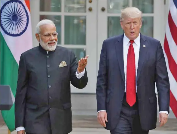  ??  ?? From left Prime Minister of India Narendra Modi and President of the United States Donald Trump.