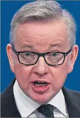  ??  ?? Michael Gove gives his speech yesterday