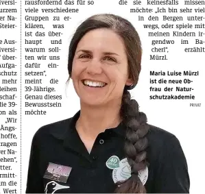 ?? PRIVAT ?? Maria Luise Mürzl ist die neue Obfrau der Naturschut­zakademie