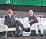  ?? ANI ?? Prime Minister Narendra Modi during the Future Investment Initiative in Riyadh on Tuesday.