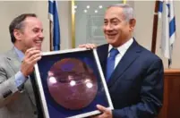  ??  ?? PRIME MINISTER Benjamin Netanyahu and Intel interim chief executive Robert Swan at the Prime Minister’s Office yesterday.