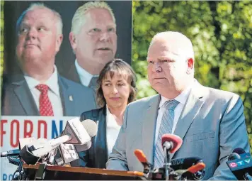  ?? CARLOS OSORIO TORONTO STAR FILE PHOTO ?? Renata Ford with Doug Ford at a September 2016 event announcing the publicatio­n of a book on the Ford family. The book was called Ford Nation: Two brothers, one vision.