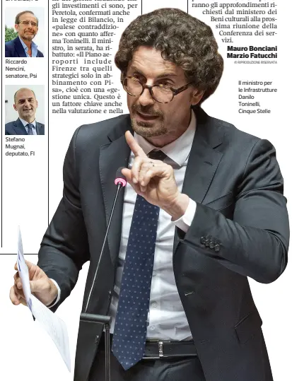  ??  ?? Il ministro per le Infrastrut­ture Danilo Toninelli, Cinque Stelle