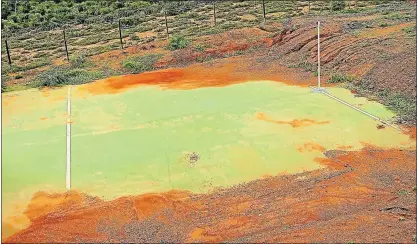  ?? Picture: MANDILAKHE KWABABANA ?? BAD GROUNDWORK: A netball court at the ‘upgraded’ Glenmoore Sports Facility is covered in soil due to no perimeter fence or retaining wall to prevent soil run-off