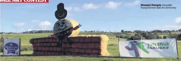  ??  ?? Humpty Dumpty Avondale Young Farmers Bale Art 2018 entry