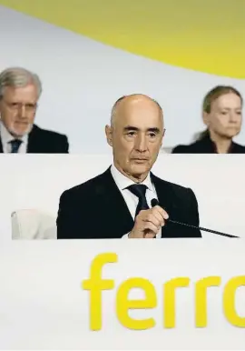  ?? Emilia Gutiérrez ?? Rafael del Pino, presidente de Ferrovial, en la junta de abril