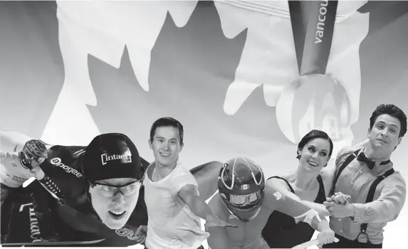  ??  ?? Dominique Maltais, Christine Nesbitt, Patrick Chan, Kaillie Humphries, Tessa Virtue and Scott Moir are some of Canada’s medal hopefuls in Sochi.