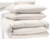  ??  ?? Percale sheets, £40, double bedding set, £99, Bedfolk.com