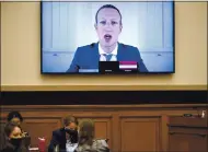  ?? MANDEL NGAN — THE ASSOCIATED PRESS ?? Facebook CEO Mark Zuckerberg testifies remotely during a House Judiciary subcommitt­ee hearing on Capitol Hill Wednesday.