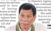  ??  ?? UNDER FIRE Leader Duterte