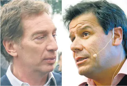  ??  ?? Diego Santilli y Facundo Manes disputarán la interna opositora en la provincia de Buenos Aires.