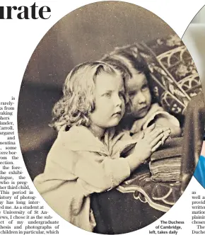  ??  ?? The Duchess of Cambridge, left, takes daily photograph­s of Princess Charlotte and Prince George, above right. One of her favourite images is Purify My Heart, above, by Victorian pioneer Oscar Rejlander