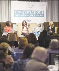  ?? H John Voorhees III / Hearst Connecticu­t Media ?? Moderator Michelle James, left, Ava Diamond, Lisa Lampanelli and Robi Ludwig during Conversati­ons with Extraordin­ary Women, sponsored by the Woman's Business Council on Wednesday in Danbury.