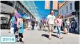  ??  ?? Then and now: Swindon, Wiltshire has lost street seating, part of a national trend