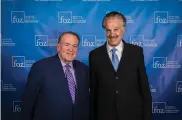  ?? (Courtesy) ?? FRIENDS OF ZION Museum founder Dr. Mike Evans poses with former Arkansas governor Mike Huckabee in Dallas last weekend.