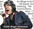  ??  ?? ICON: Singer Dickinson