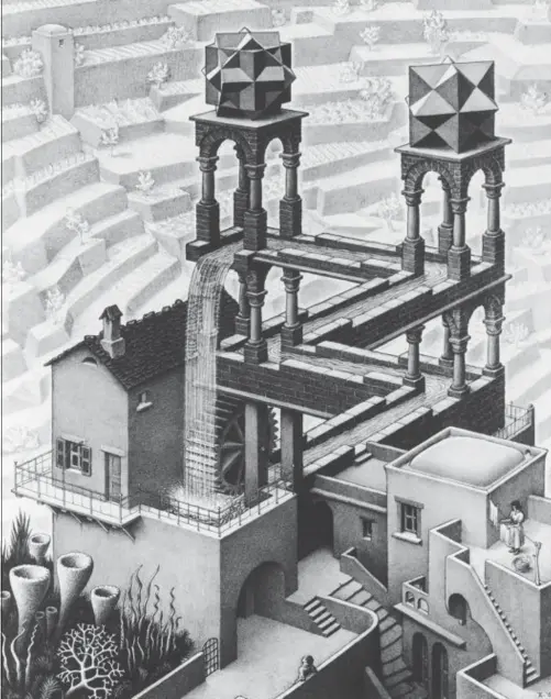  ?? © the M.C. Escher company b.v. ?? ‘Waterval’: een breinbreke­r die populair werd in de jaren 60 en 70.