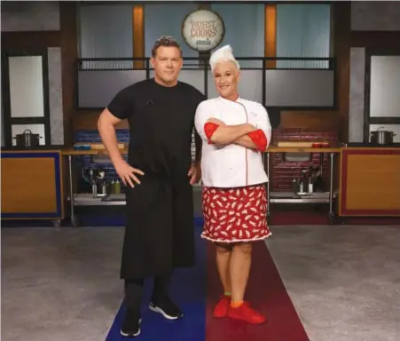  ?? By Michelle Rose TV Media ?? Tyler Florence and Anne Burrell host “Worst Cooks in America: Celebrity Edition”