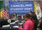  ?? THE ASSOCIATED PRESS ?? Vice President Kamala Harris listens to Kelli Gray, Social Work Services manager, in Philadelph­ia earlier this week.