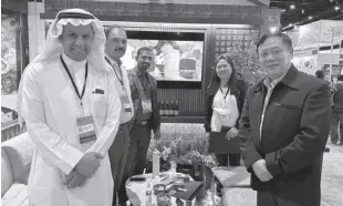  ?? ?? Mekeni President Pruds Garcia (right) and AVP for Hr and Exports Marilou Uy with representa­tives from Saudi-based importer Good Livelihood. Photo taken during IFEX held at World Trade Center Metro Manila from May 26 to 28, 2023.