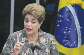  ?? / AP ?? La comparecen­cia de Rousseff en su juicio político es la culminació­n de un enfrentami­ento que se remonta a fines del año pasado. En los próximos días, el Senado, en su carácter de juez, decidirá si la destituye.