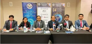  ?? ?? Office bearers of the Institute of Chartered Accountant­s of India (ICAI) Abu Dhabi Chapter announce the ICAI’S 34th annual internatio­nal conference, which will take place in the Capital on February 4 and 5. —supplied photo