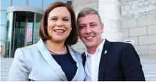  ??  ?? Mary Lou McDonald with Jonathan Dowdall