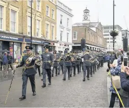  ??  ?? The parade went through Uxbridge High Street to the Civic Centre