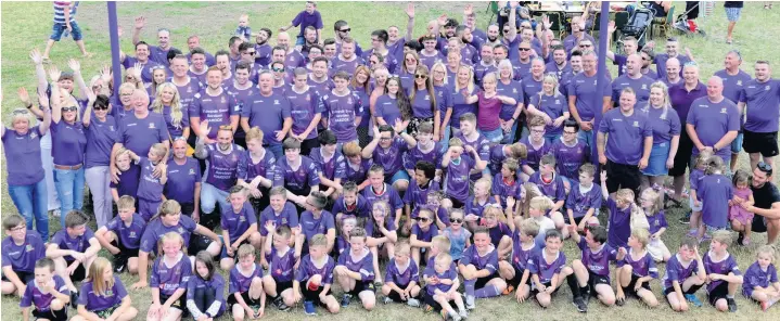  ?? ADRIAN WHITE ?? Tonna RFC turning purple in memory of former player and coach Paul Davies who died of pancreatic cancer