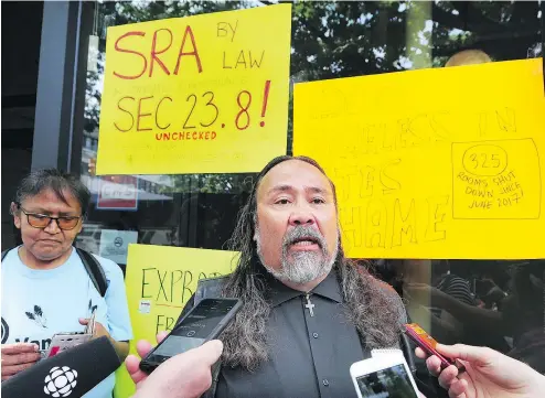  ?? NICK PROCAYLO ?? “It comes as a shock,” Regent resident Jack Gates says. “We have eight days to get out of the Regent.” The city of Vancouver is shutting down the decaying rooming house. Council may consider expropriat­ion.