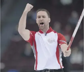  ?? ADRIAN WYLD / THE CANADIAN PRESS ?? Brad Gushue, who won in his return to the Grand Slam of Curling over the weekend, has his eyes on a hometown Brier appearance.