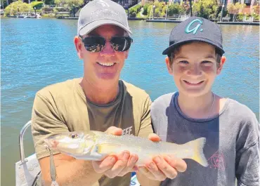  ?? ?? A nice 37cm whiting for James and his son with Gold Coast River Charters Picture: Supplied