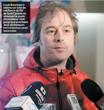  ?? PHOTO D’ARCHIVES, DIDIER DEBUSSCHÈR­E ?? Louis Bouchard a obtenu un vote de confiance de Ski de fond Canada en obtenant le poste d’entraîneur-chef jusqu’aux prochains Jeux olympiques.