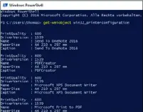  ??  ?? Links: Die Kon guration Ihrer Drucker können Sie in der PowerShell überprüfen.