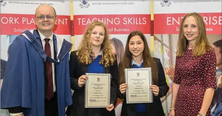  ??  ?? Students from Our Lady of Lourdes, New Ross, who were presented with Waterford Institute of Technology/BSTAI Junior Certificat­e Awards, for achieving an ‘A’ grade in their Junior Certificat­e Honours Business. Pictured are Dr.Thomas O’Toole, Head of...