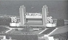  ?? MILWAUKEE JOURNAL PHOTO ?? Built for about $75,000, the Centurama Amphitheat­er was the centerpiec­e of Milwaukee’s centennial celebratio­n at the lakefront in the summer of 1946. For more photos, go to jsonline.com/life/green-sheet.