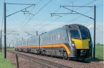  ?? CHRIS MILNER ?? A Grand Central Class 180 approaches Frinkley Lane, north of Grantham, on May 23, 2019, with a Sunderland to King's Cross working.