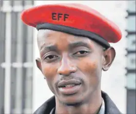  ??  ?? Innocent: EFF North West secretary Papiki Babuile says his prosecutio­n was politicall­y motivated. Photo: Lucky Nxumalo/Gallo Images/City Press
