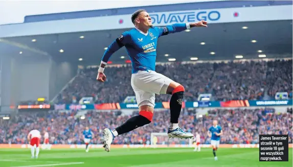  ?? ?? James Tavernier strzelił w tym sezonie 18 goli we wszystkich rozgrywkac­h.